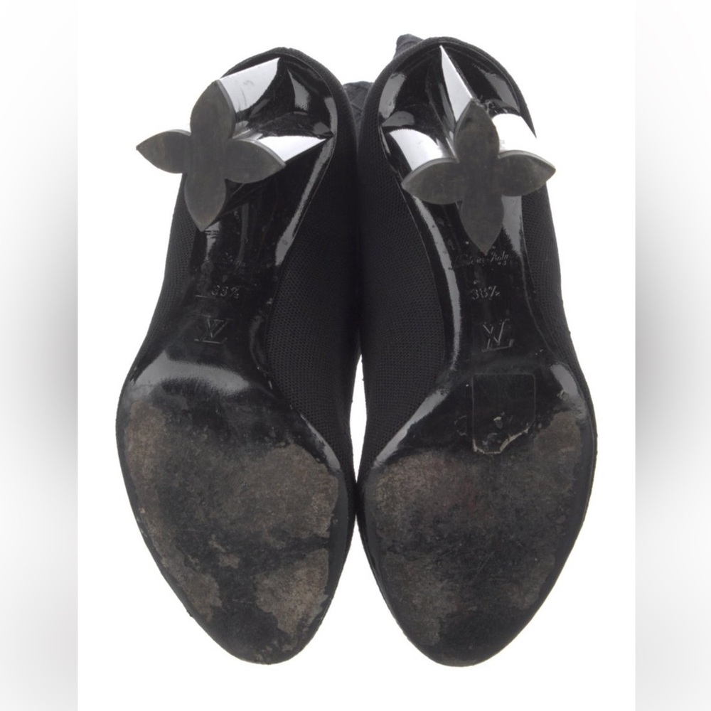 Louis Vuitton Black Heeled Boots with Multicolor Logo - Picture 5 of 5